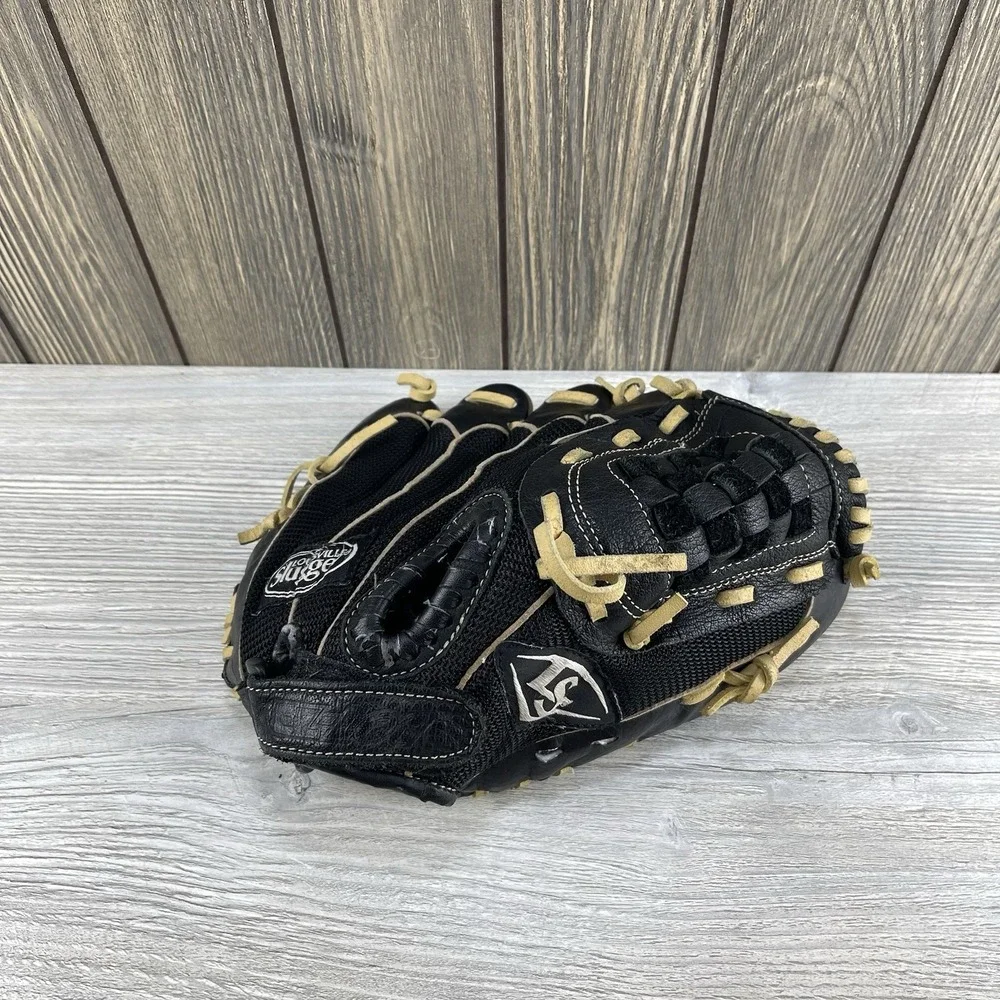 Louisville Slugger Helix Series Baseball GloveHXBK5D Black Leather Mitt RHT 10.5